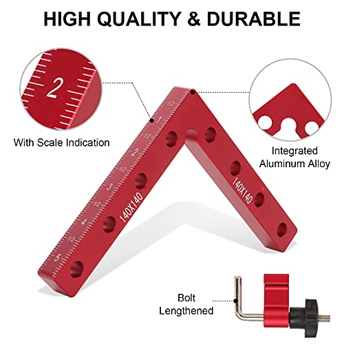 W B D Weibida 90 Degree Clamps For Woodworking, Positioning Squares Right Angle Clamps 2 Pack, 5.5" X 5.5" (140 X 140Mm) Aluminum Alloy Corner Clamps Tools For Cabinets, Picture Frame, Drawers #TOP1