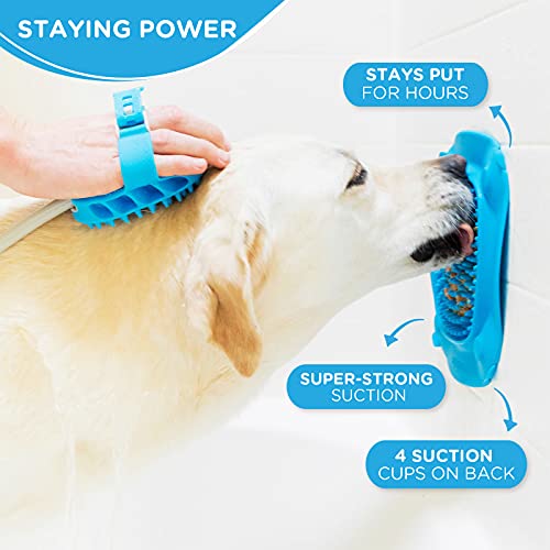 Aquapaw Premium XL Licking Mat for Dogs | Non-Slip Slow Feeding Mat | Anxiety Relief & Boredom Reducer | Blue