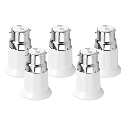Zerodis Adaptador de Clavija B22 a E27, 5 Piezas Cover