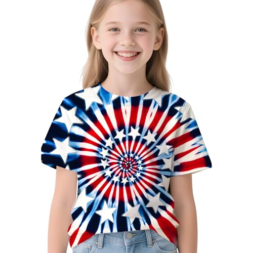 Image of Kids Neon Tie Dye Shirt for Boys Girls Tie-Dye T-Shirt Hippes Tshirt Senior Children Tee Size 6-16 Years Age