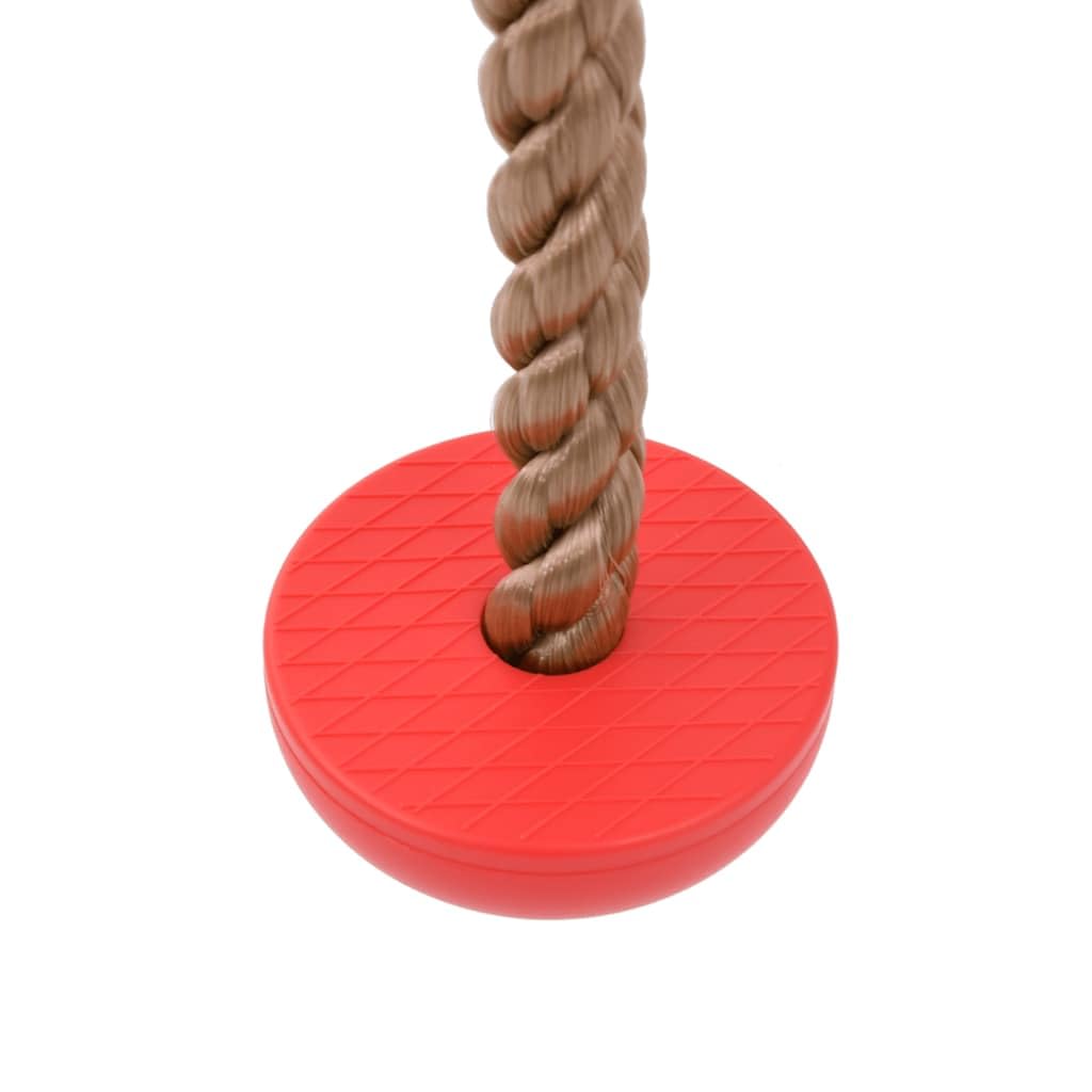 Huśtawka talerzowa z liną wspinaczkową, wielokolorowy materiał PE, wysokość całkowita 140 cm, 4 stopnie, nośność 50 kg, akcesoria do wieży zabaw, huśtawek, ściany wspinaczkowej, ogrodu i