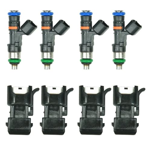 4Pcs Fuel Injectors With 4 Accssoriet EV14 52lb 550cc For 2.7TT Turbo A4 TT Compatible With VW Golf Jetta Compatible With BOSCH 0280158117(4pcs)