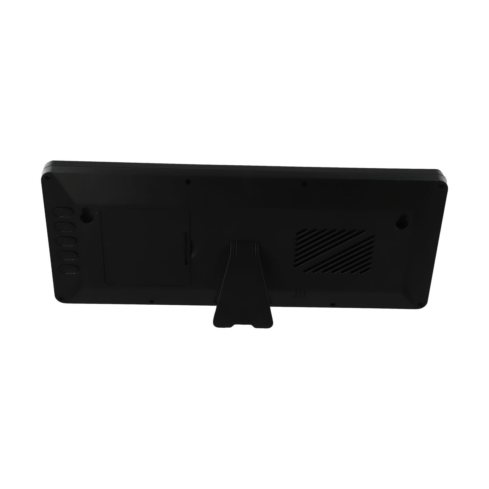 Reloj de pared digital LCD grande, pantalla multifunción con temperatura y fase lunar, diseño elegante para sala de estar