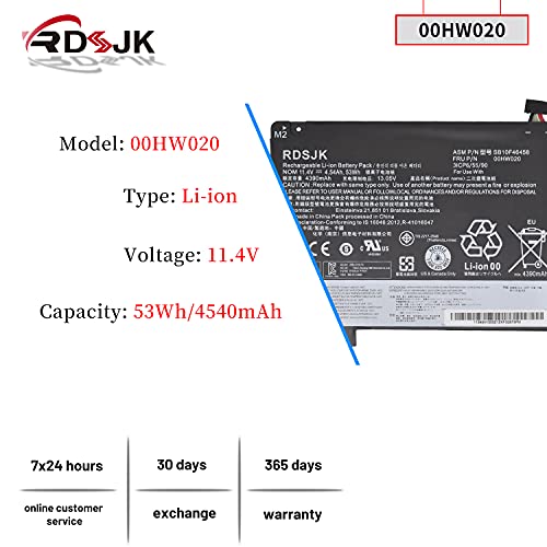 Rdsjk 00Hw020 00Hw021 Sb10F46458 Sb10F46459 Laptop Battery For Lenovo Thinkpad Yoga 460 20El 20Em Yoga P40 20Gq 20Gr 20Fy 20G 20G0 S3 Yoga 14 20Dm Series 11.4V 53Wh #TOP1