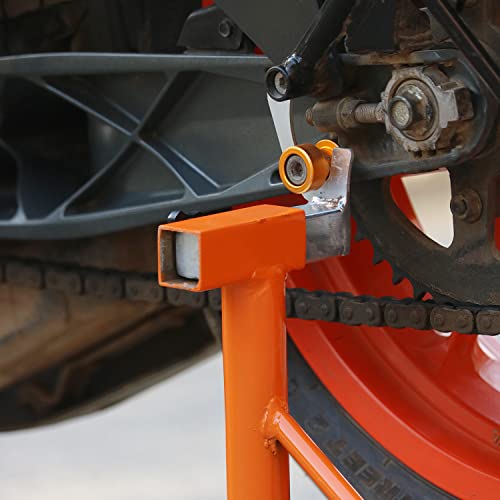 Image of Grandbiker Universal Rear Paddock Stand with Spool Lifting Holders Only for KTM,Yamaha,Kawasaki,BMW,TVS,Bajaj,Hero,Mahindra,Triumph Street etc (Orange)