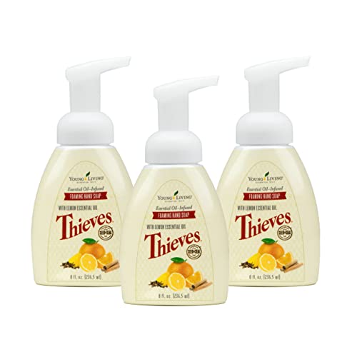 Young Living Thieves Foaming Hand Soap – Cleansing and Refreshing – 3-Pack (8 fl oz Each) – Plant-derived Ingredients – Powerful Moisturizers – Gentle on Hands