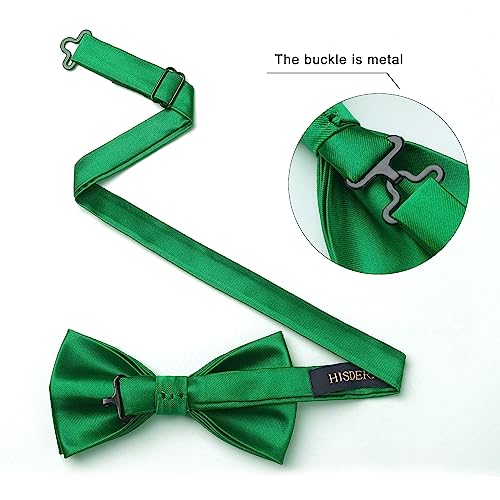 Image of HISDERN Bow Ties for Men Pretied Bowties Classic Formal Business Bow Tie Adjustable Tuxedo Bowtie for Wedding Party