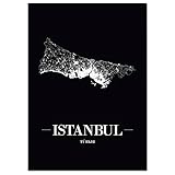 JUNIWORDS Stadtposter, Istanbul, Wähle eine Größe, 21 x 30 cm, Poster, Schrift A, Schwarz