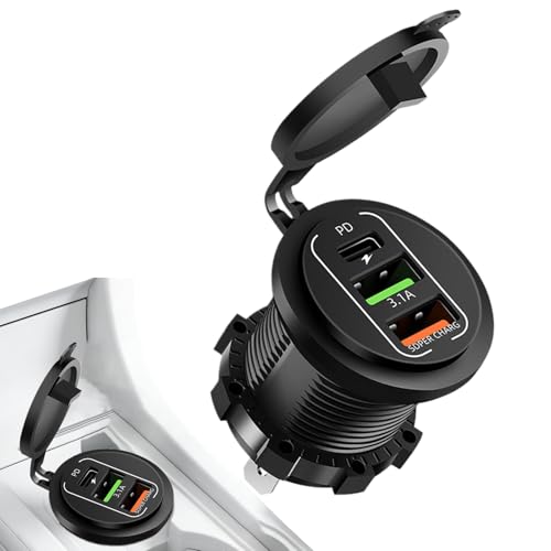 Beiykhera Chargeur Voiture,Adaptateur Chargeur Voiture 2 Ports | Adaptateur Charge Multifonction Téléphone - pour Camping-Car Moto Yacht Conduite Voyage...