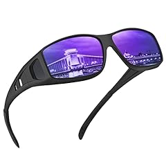 Elastic Black Frame Purple Mirrored Lens