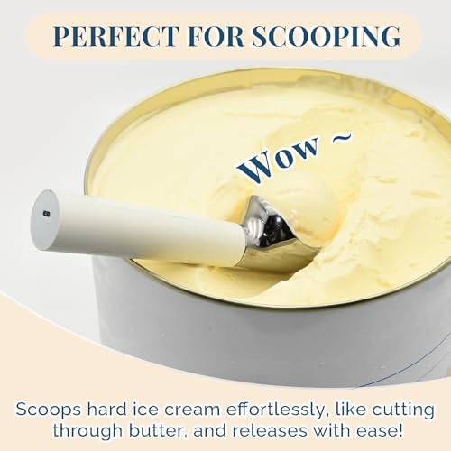 image for FrostJoy Heated Ice Cream Scoop Rechargeable, Electric Warming Ice Cre