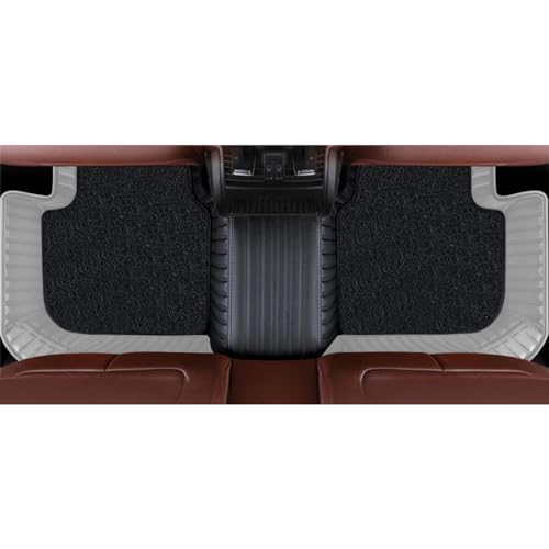 Image of Autofurnish Combination 9D Car Mat Full Set for Maruti Suzuki Dzire 2024 || Luxury Leather Dual-Stitch Full Set 9D Car Floor Mat || 100% Waterproof || Color : Black XV-Greige