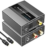 VEDINDUST Analog to Digital Audio Converter RCA to Optical with Cable RCA L R or 3.5mm Jack to Toslink and Coaxial Adapter for Soundbar