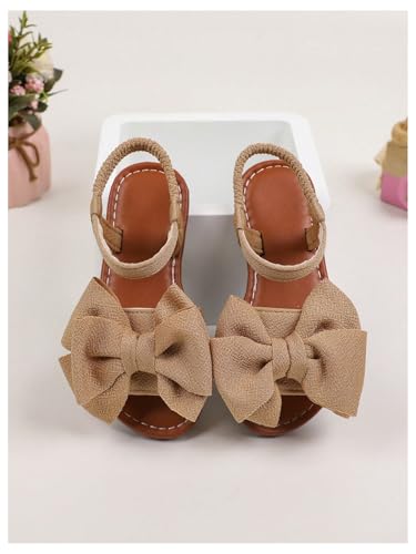 Image of GORGLITTER Girl's Sandals Dressy Bow Ankle Strap Sandal Open Toe Slides Flats Summer Cute Vacation Sandals