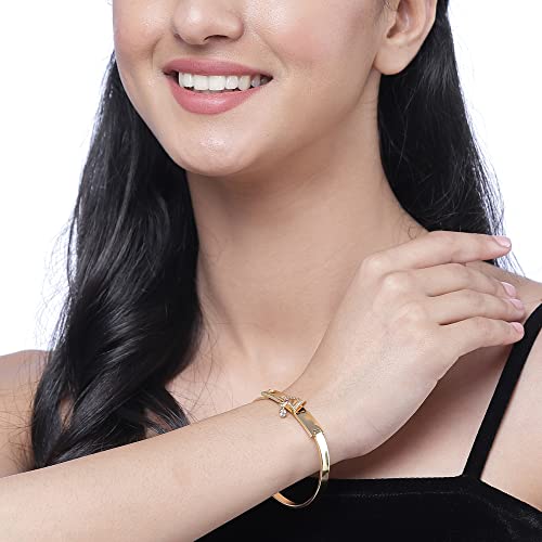 Gold-Plated American Diamond Bangle Bracelet