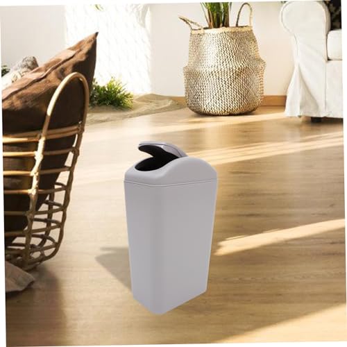 Caneca de basura estrecha con tapa Hemobllo para baño miniatura 3