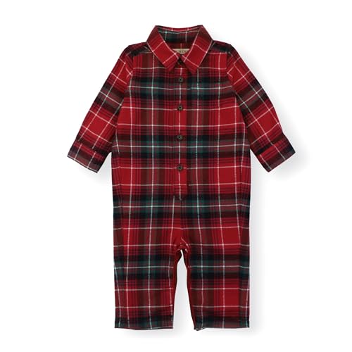 Image of Hope & Henry Layette Organic Cotton Woven Button Front Romper