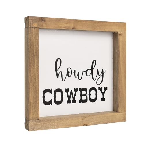 Image of flangairy Western Wall Decor Southwestern Wall Art Shelf Desk Table Southwest Howdy Cowboy Wood Signs Bathroom Bedroom Room Rustic Nursery Farmhouse Themed Home Decoration