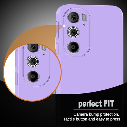Image of Back Cover for Motorola Edge 30 Pro 5G | Full Camera Protection | Premium Liquid Silicon Case | Flexible Bumper Case for Motorola Edge 30 Pro 5G (Purple)