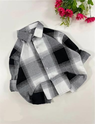 Generic Men's Black & White Checkered Boxy Fit Shirt - Image 4