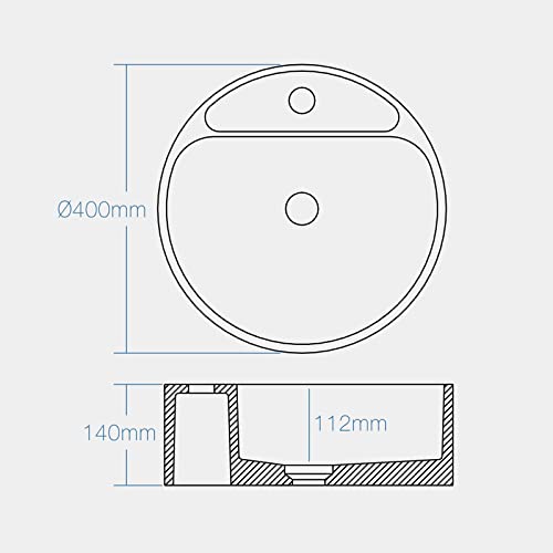 Tocador de lavabo circular gris terrazo de 15,7" para transformar el baño principal 3