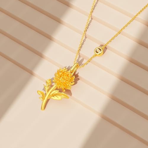 Birth Flower Necklace Birthstone 12 Month Bouquet Pendant Floral S925 Sterling Silver Birth Flower Pendant Jewelry Birthday Mother’s Day Gift3