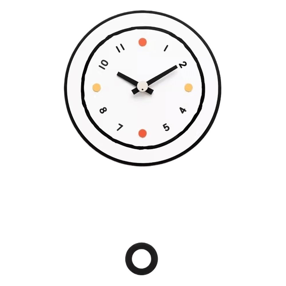 J9V4G6S3B5 Analogue Wall Clock No Disturbance Home Minimalist Art Clock Wall, Fashionable for Living Room, Study, Office for Room Decoration(Black)