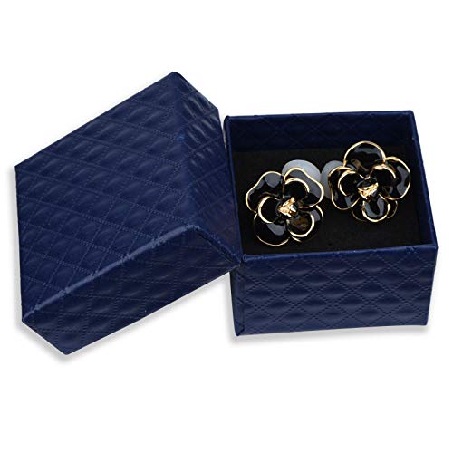 Classic Enamel Camellia Clip Earrings Elegant Flower Hypoallergenic Non Pierced Earrings 925 Silver Stud Earrings for Women Bridal 6