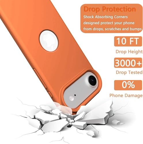 Image of Elzzi Microfiber Logo Cover Compatible for iPhone 17 Air Case Liquid Silicone Cases Full Body 4 Layer Protective Covers Shockproof Back Cover (Cosmic)