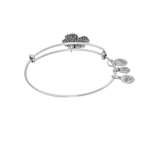 Alex and Ani A17EB28RS Four Leaf Clover IV Rafaelian Silver Bangle Bracelet