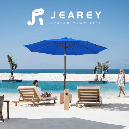 Image of JEAREY 10FT Outdoor Patio Umbrella, Market Umbrella, Royal Blue