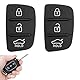 2 Stück Autoschlüssel Tastenfeld, Schlüsselgehäuse Tastenfeld Gummi 3 Tasten Kompatibel mit Hyundai Santa Fe Tucson i40 i30 i20 i10 ix20 ix30 ix25 ix35 Fernbedienung Ersatz Tastenpad