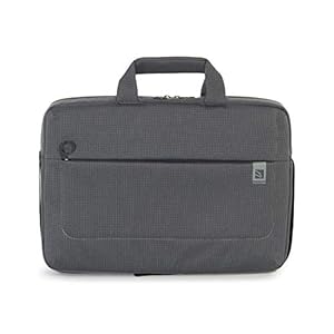 Tucano Loop Laptoptasche/Schultertasche für 13 Zoll Notebook/Tablet/Netbook/Lap... | Außentasche Reißverschluss - schwarz-grau