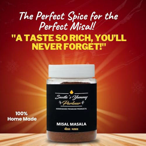 Image of Savita's Yummy Parlour Misal Masala - 100g | Authentic Maharashtrian Spice Blend | Homemade Premium Masala for Spicy & Flavorful Misal