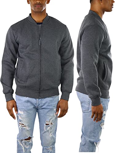 Image of ToBeInStyle Men's Durable and Consistantly Stylish Fleece Bomber Jacket