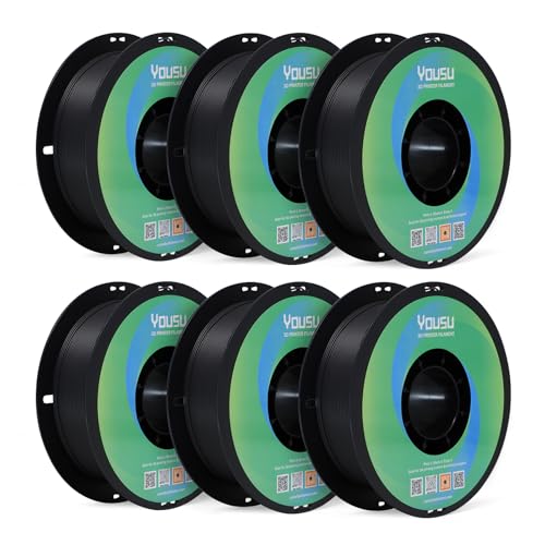 YOUSU 6KG Bundle Matte PLA 3D Printer Filament 1.75mm, Low Warping &...