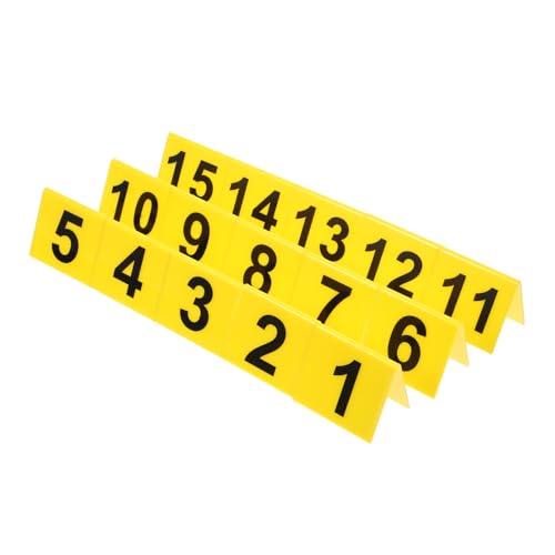 Cabilock Professional Restaurant Number Marker Double-sided Table Sign 15 Pcs Reusable Acrylic Numbers