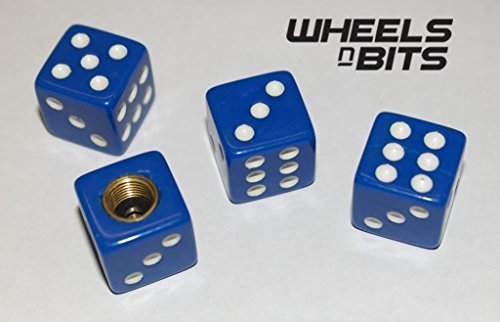Blue Dice Valve Caps Dust Dusties Cap Set of 4 Compatible with VW Polo All Models