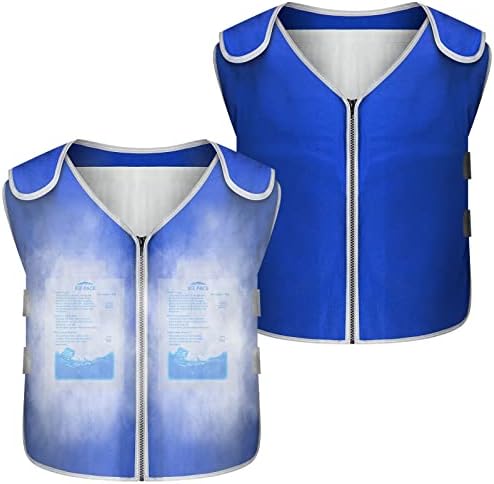 2 Pcs Cooling Vest for Men Women Ice Cooling Work Vest with 40 Pcs Cooling Packs and 12 Pcs Bubble Bag Ice Sports Cooling Vest for Heat Relief Cool Jacket for Fishing Cycling Running Garden Motorcycle