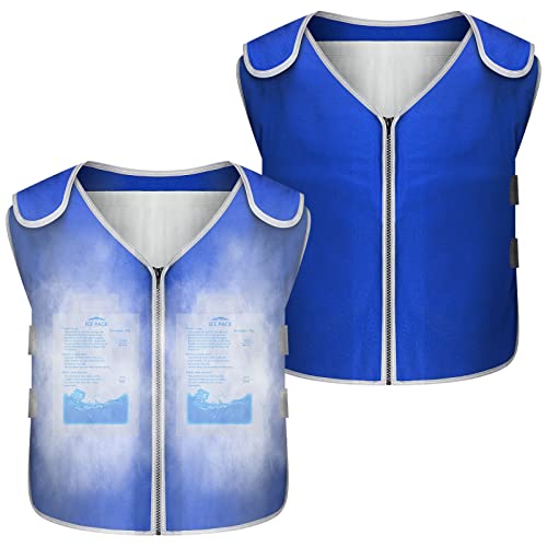 2 Pcs Cooling Vest For Men Women Ice Cooling Work Vest With 40 Pcs Cooling Packs And 12 Pcs Bubble Bag Ice Sports Cooling Vest For Heat Relief Cool Jacket For Fishing Cycling Running Garden Motorcycle #TOP3