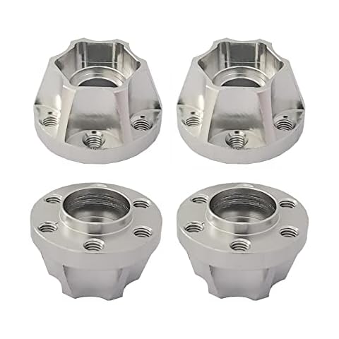 AMOGOT 4Pcs Metal RC Wheel Hubs Adapters 12mm Hex for 1.9inch 2.2inch Beadlock Wheel Rim Axial Scx10 Trx4 Wraith Gen7 Gen8 D90 CC01 1/11 RC Crawler S (12mm) Cover