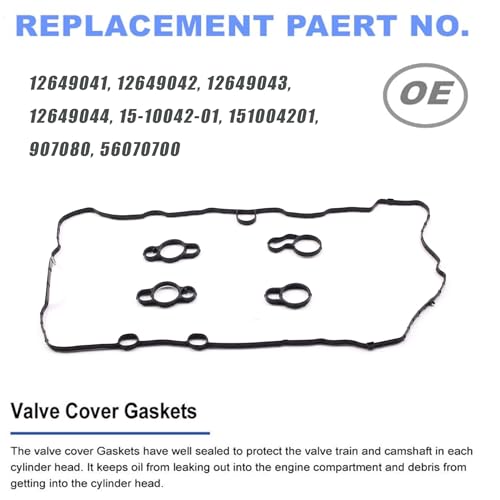 Image of AUCERAMIC Valve Cover Gasket Fit for 2016-2021 Chevy Spark 1.4L L4 12649041 12649042
