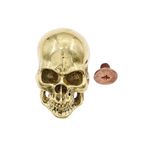 We-Buys Solid Brass Conchos Skull Leather Craft Rivet Stud Punk Screw Back Button 1 Pc #TOP17