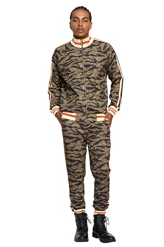 G-Style USA Mens 2-Piece Tracksuit Set Cotton Blend Zip-Up Jogging Sweatsuit With Trim Detail S-5XL product thumbnail 13