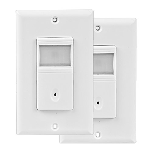 Vacancy & Occupancy PIR motion sensor wall switch，Neutral Wire required, Single-Pole，Automatic and Manual ON/OFF for lights、Corridor and Staircase-2 Pack