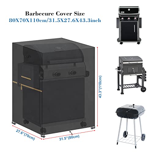 VANSHEIM Pokrowce na grilla gazowego, pokrowiec na grilla gazowego, wodoodporny, wiatroszczelny, do grilla Weber, Brinkmann, Char Broil, Outback i Jenn Air Grills, 80 x 70 x 110 cm