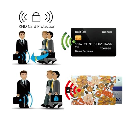 8 RFID Blocking Sleeve Credit Card Sleeves Protector Holder Anti RFID Identity Theft Protection Slim Fit Wallet/Purse(Yellow)3