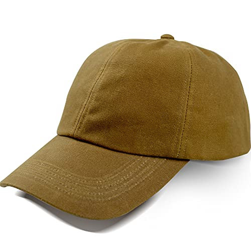 ANCOSO Casquette de baseball réglable unisexe en coton ciré imperméable pour le sport en plein air, peau, L thumbnail