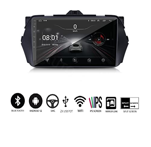 Image of AUTO SNAP 9 Inches 22cm Touch Screen Android 12 Gorilla Glass IPS Display Car Stereo with 2GB RAM /16 GB ROM GPS /Wi-Fi /Navigation /Steering Wheel Controls Mirror Link Compatible for Maruti Suzuki Ciaz