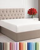 King Fitted Bed Sheet - Bottom Single Fitted Sheet Only - Ultra-Soft Hotel Luxury Bedding w/ 8-16 Inch Deep Pockets - Breathable & Wrinkle Free - Easy-Care, Fade and Shrink Resistant - Antique White